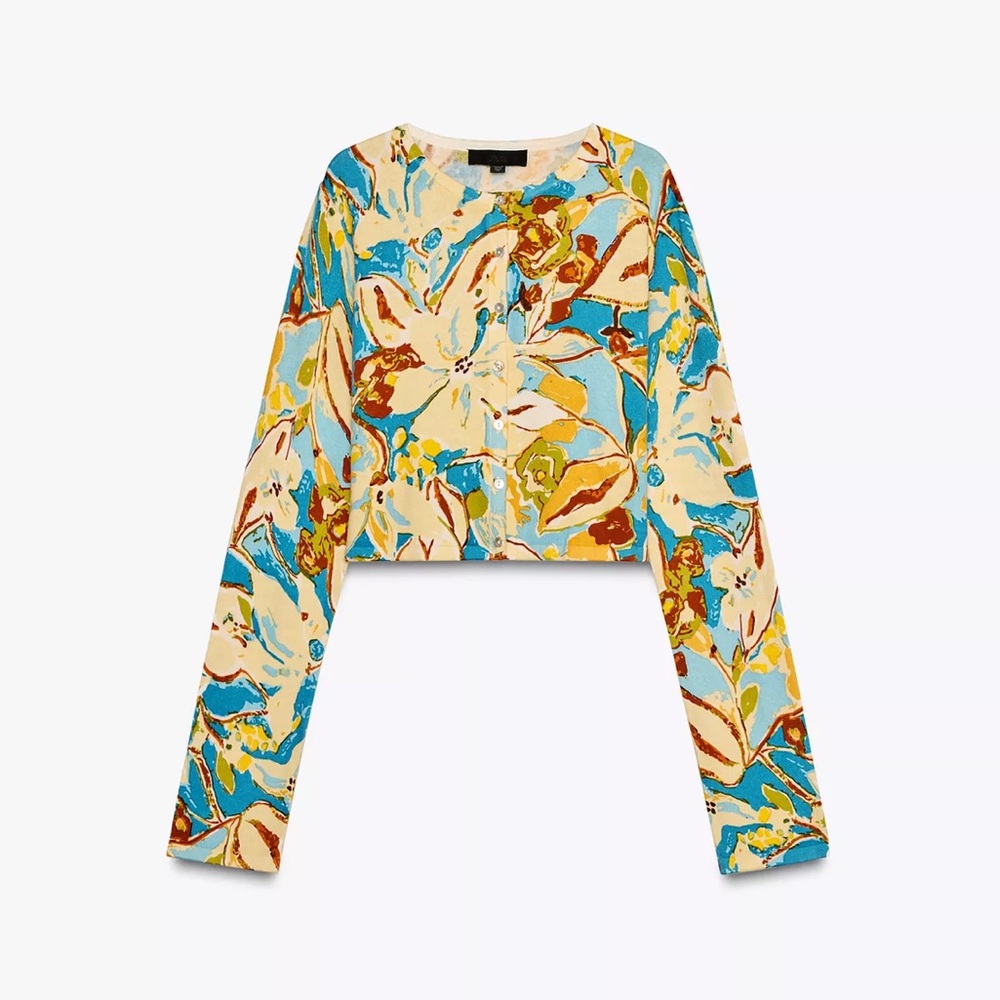 Zara Multicolor Floral Crop Top